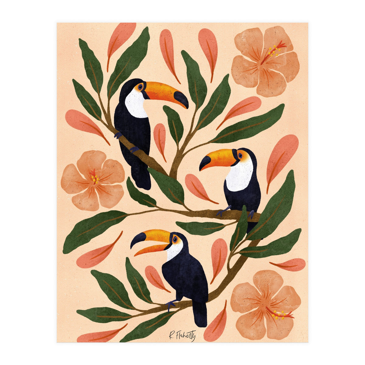 Toucans in the Hibiscus (Print Only)