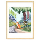 Fox in The Garden | Animals Wildlife Botanical Nature Painting | Boho Colorful Jungle Illustration thumbnail