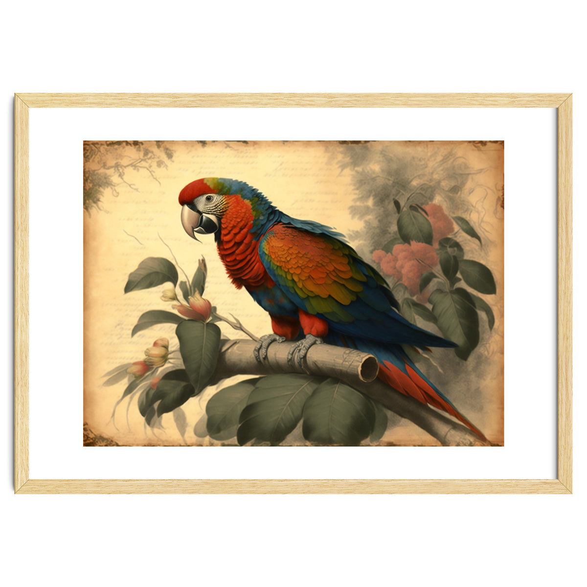 Parrot Vintage Painting