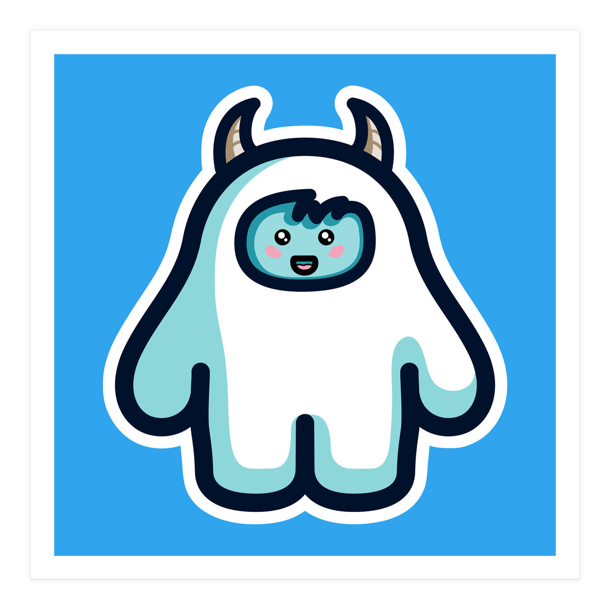 Kawaii Cute Abominable Snowman Yeti (Print Only)