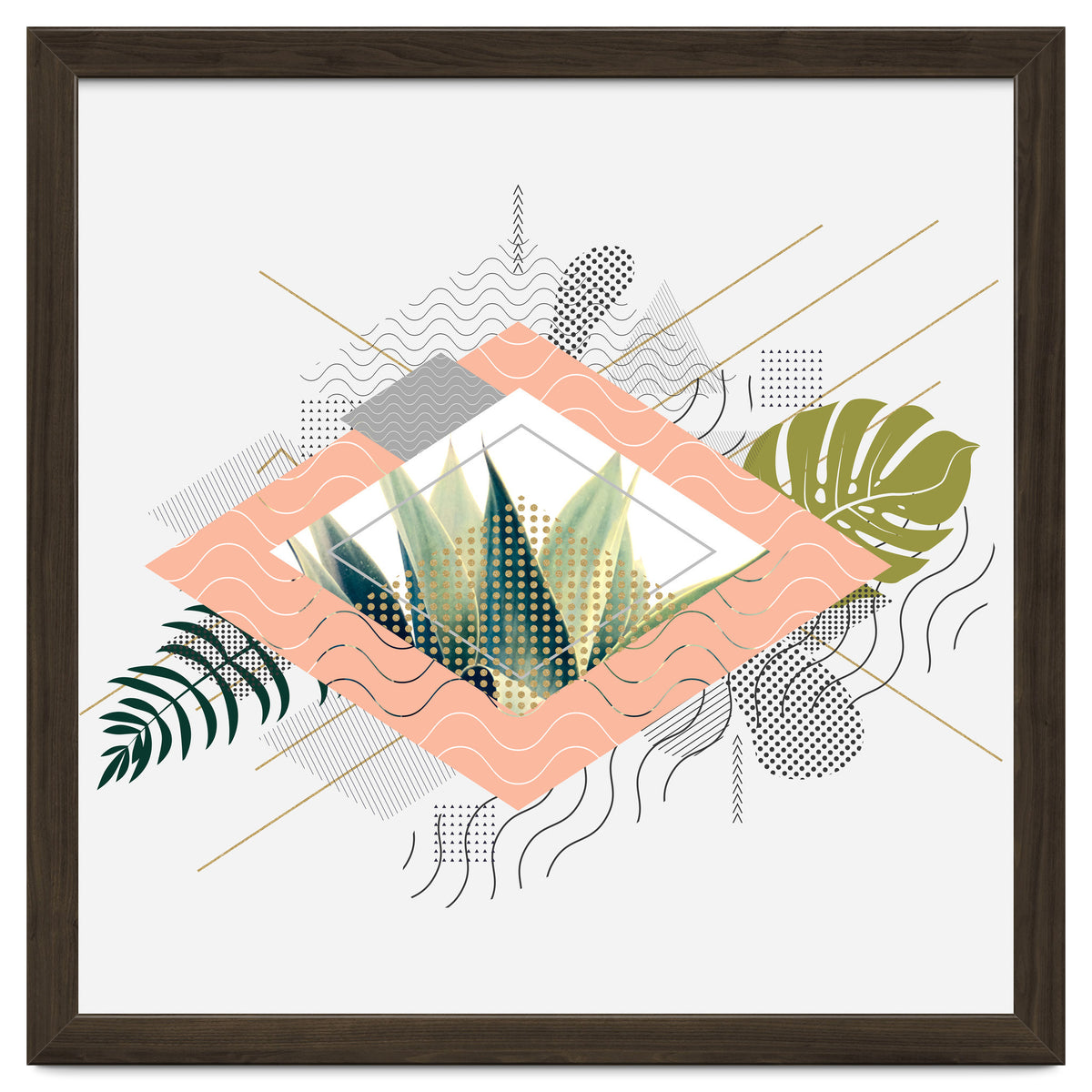 Abstract geometrical and botanical shapes I