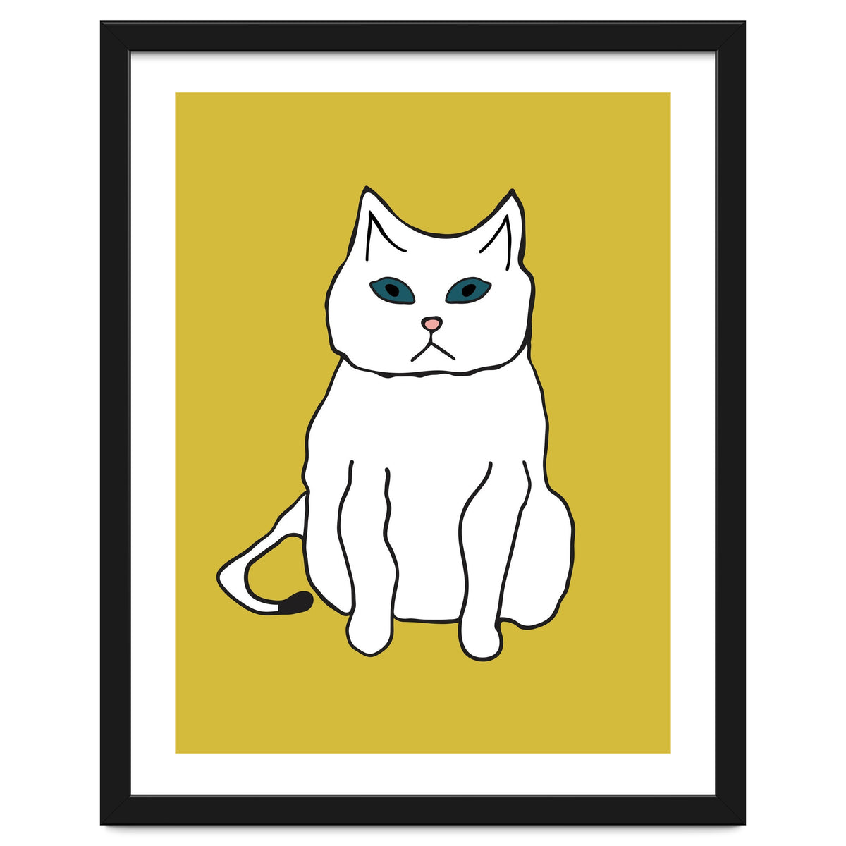 White Cat On Yellow