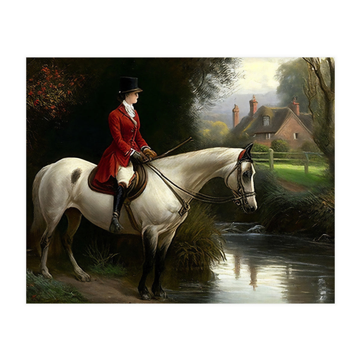 19th Century Countryside Oil Painting (Print Only)