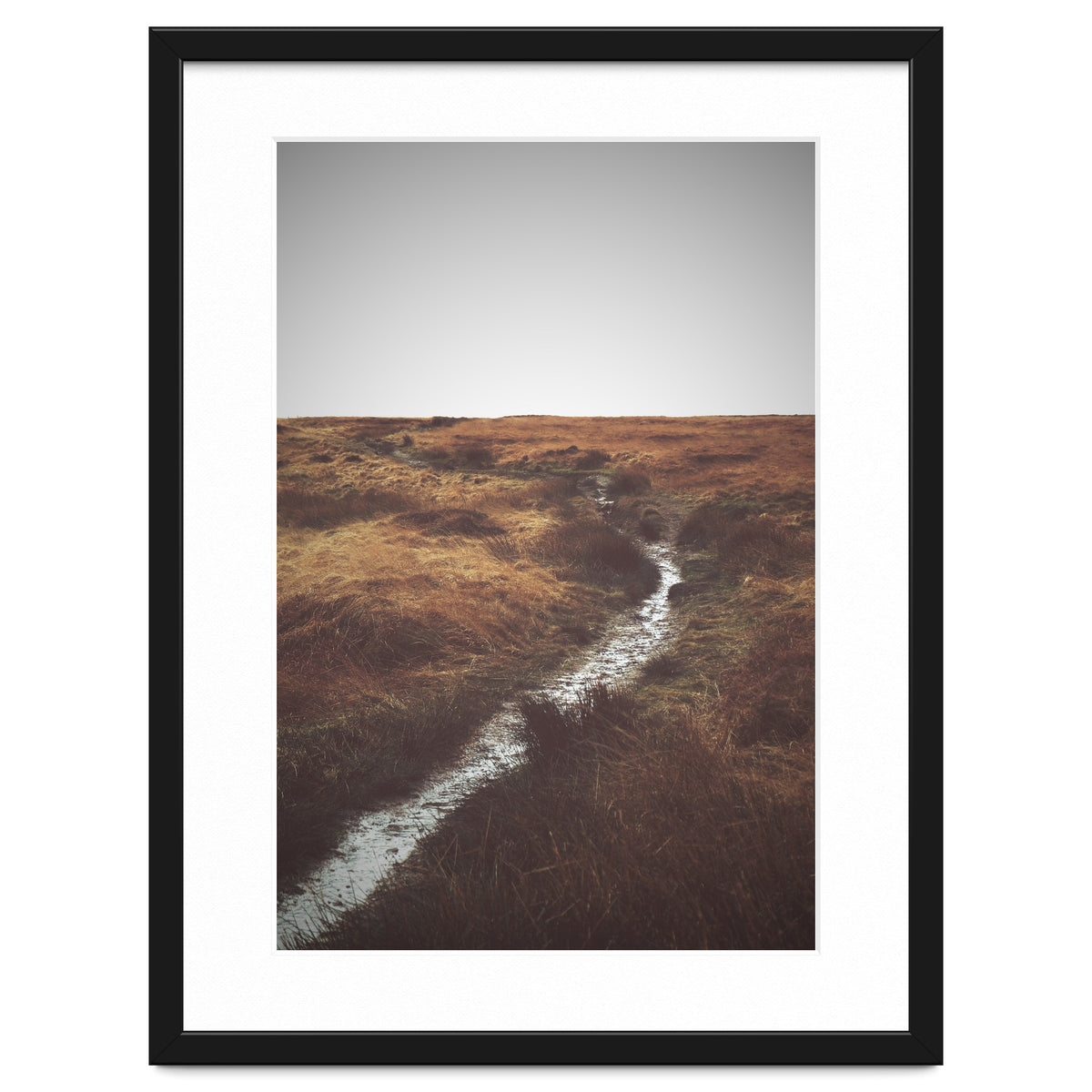 Bleak winter landscape of Saddleworth Moor