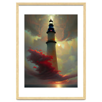 Lighthouse floating in the Sunset Clouds