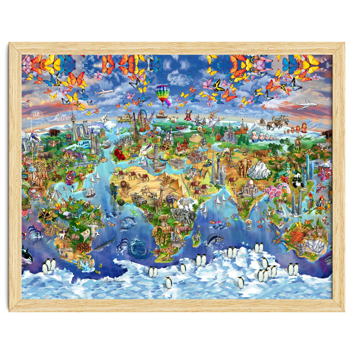 World Wonders Illustrated Map