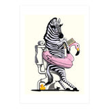 Zebra on the Toilet, Funny Bathroom Humour (Print Only) thumbnail