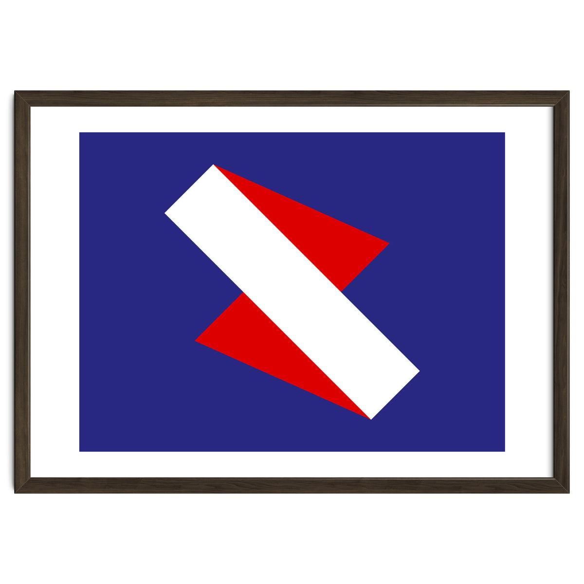 Geometric Shapes No. 68 - red & royal blue