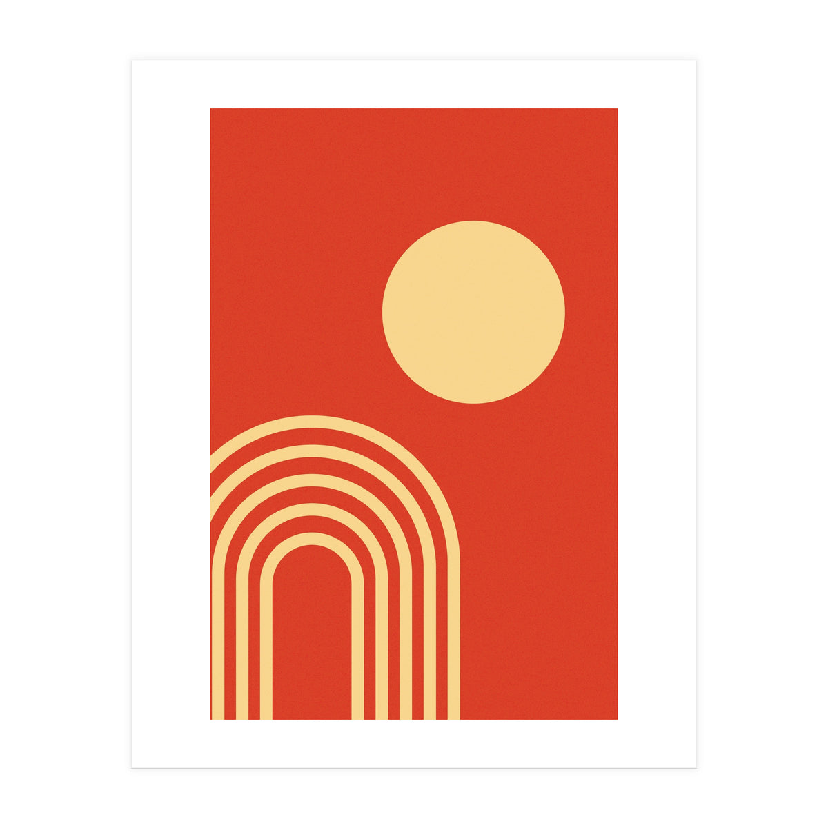 Mid Century Sun and Rainbow Lines (Print Only)