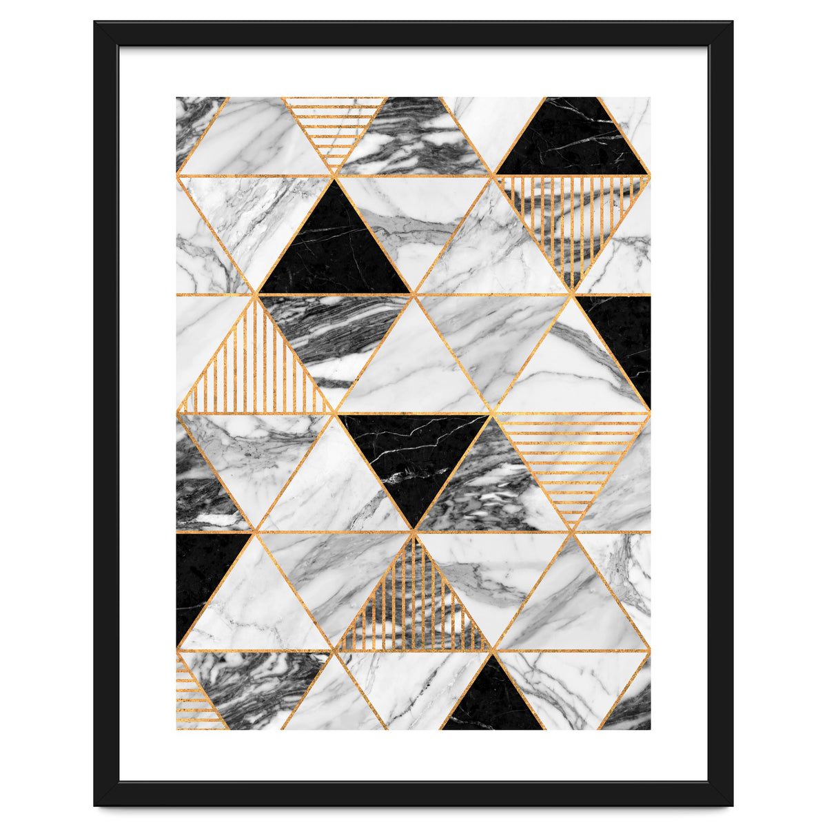 Marble Triangles 2 - Black and White
