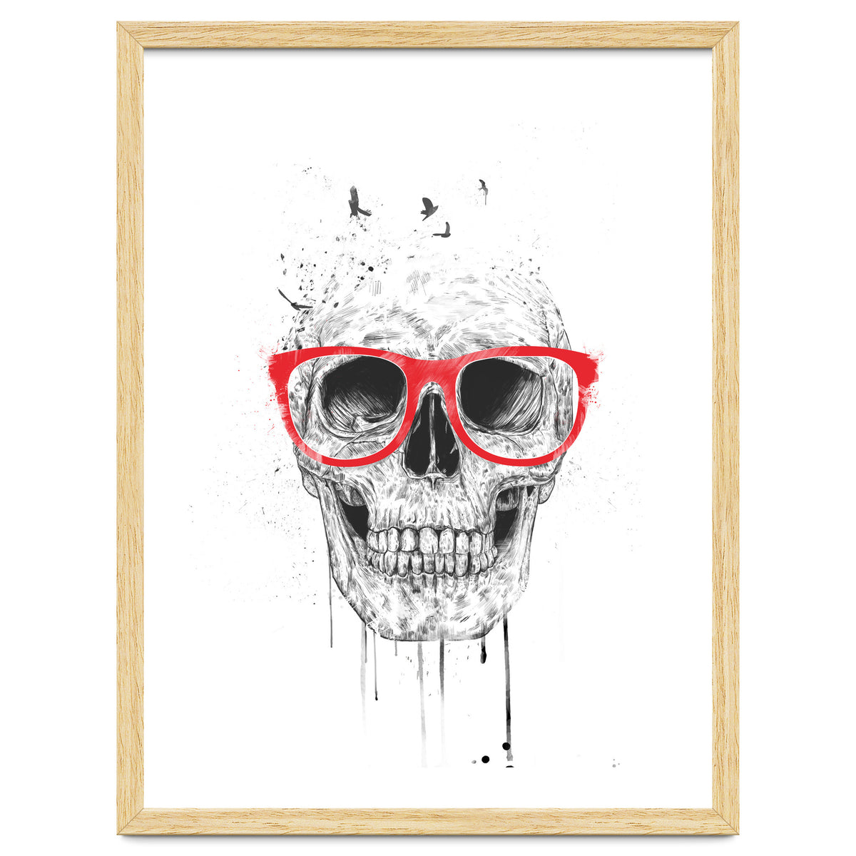 Skull With Red Glasses