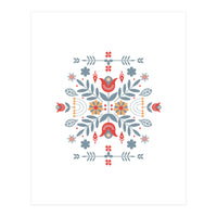 Scandinavian Folk Retro Flower Pattern (Print Only)