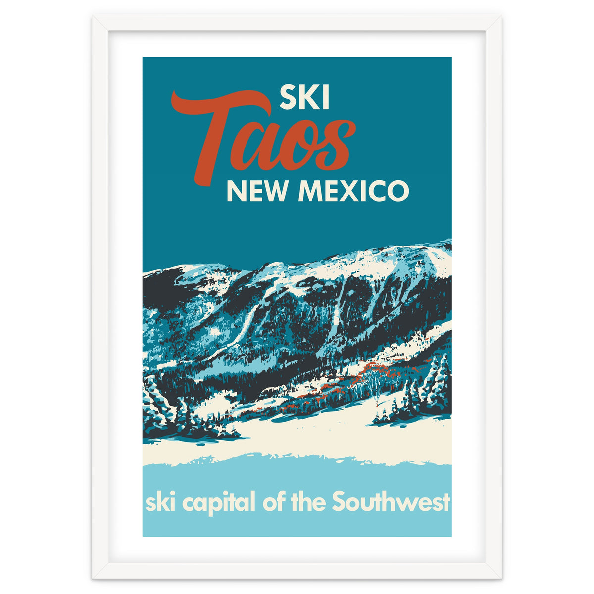 Ski Taos New Mexico vintage poster