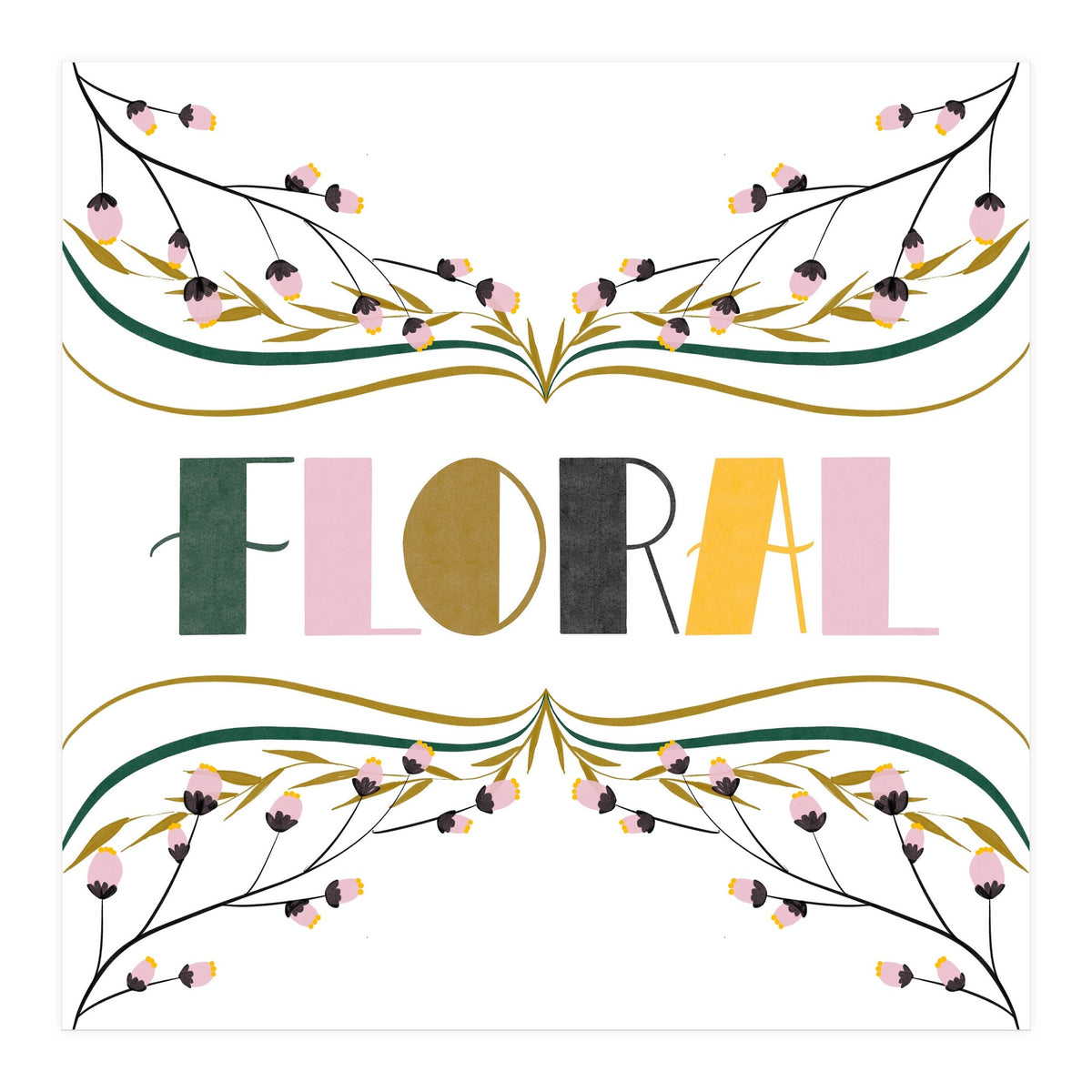 Art Deco Floral  (Print Only)