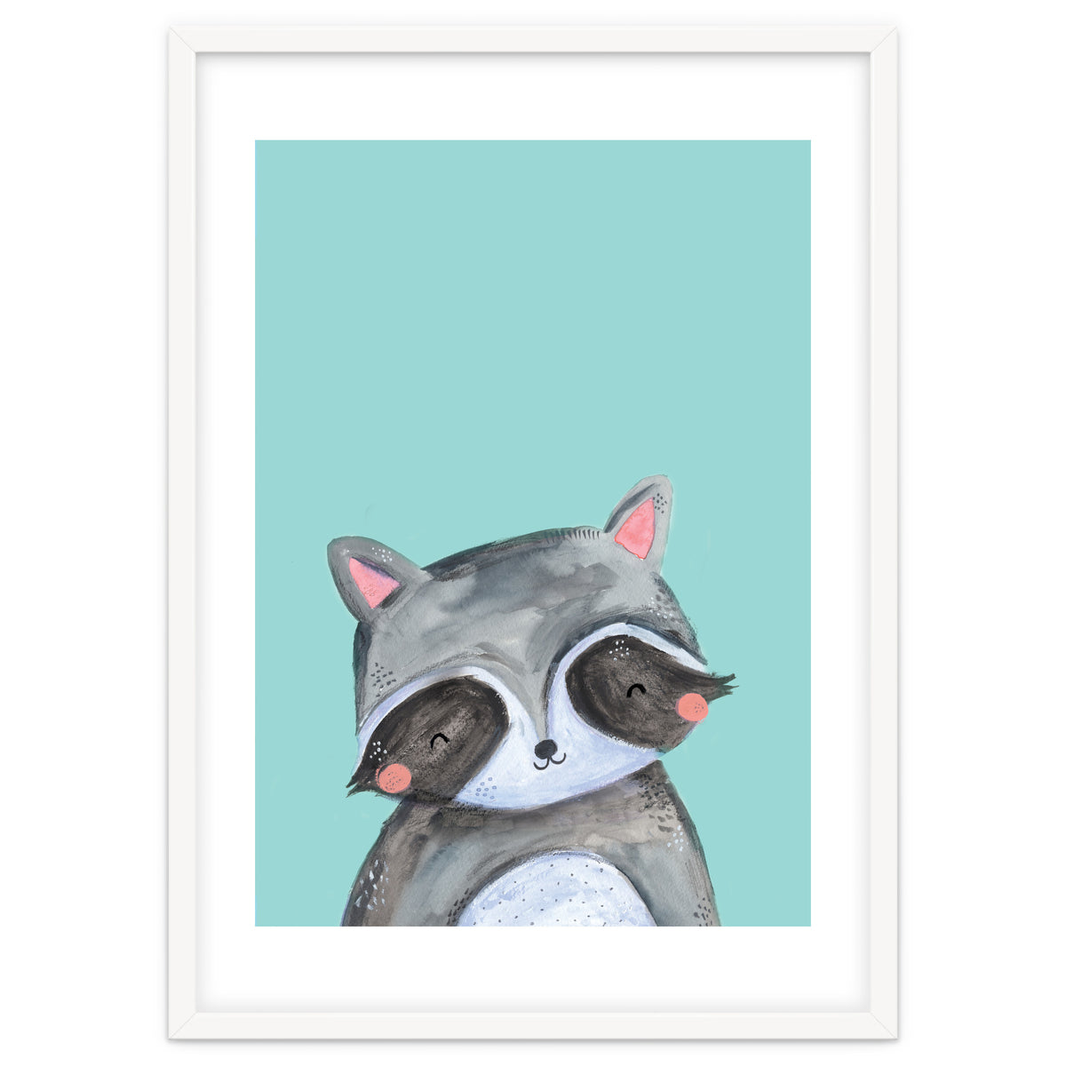 Woodland Racoon On Mint