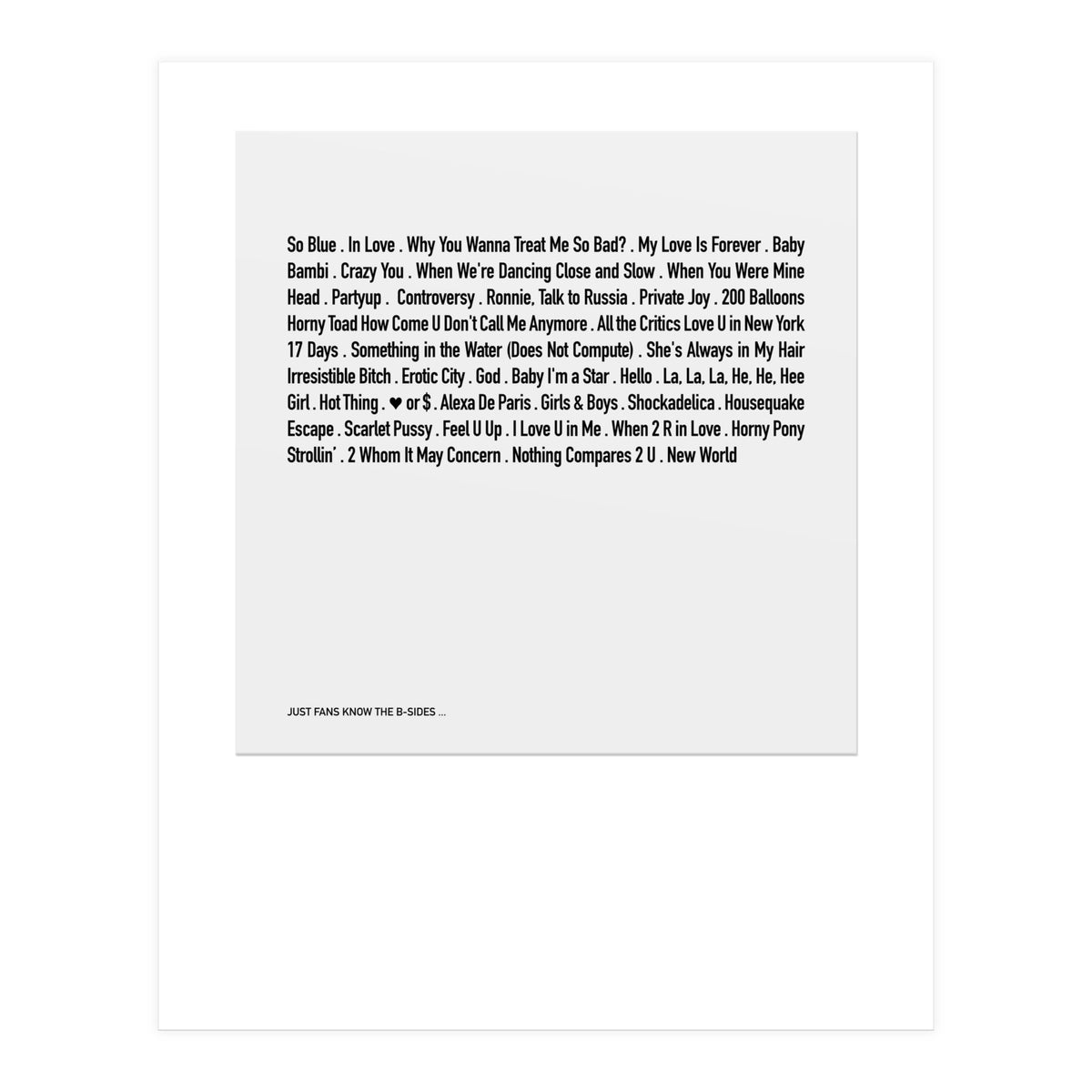 JUST PRINCE (Print Only)