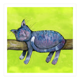 Sleeping cat in purpe (Print Only) thumbnail