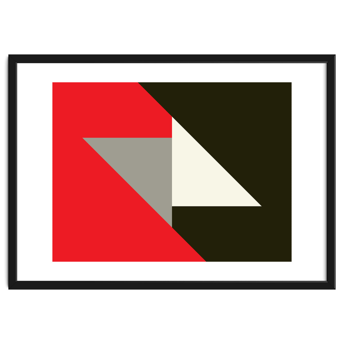 Geometric  Shapes No. 63 - triangles, red, black, grey