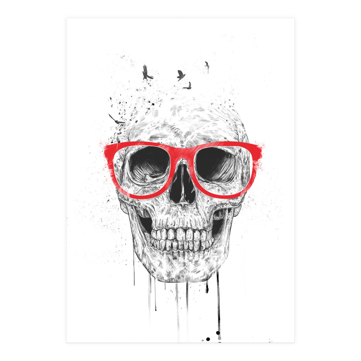 Skull With Red Glasses (Print Only)