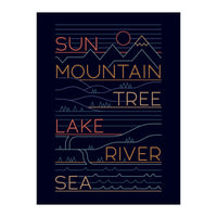 Sun, Mountain, Tree (Print Only)