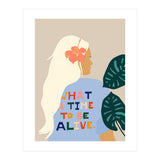 What A Time To Be Alive | Blonde Woman with a Positive Mindset Gratitude & Good Vibes | Fun Tropical (Print Only) thumbnail