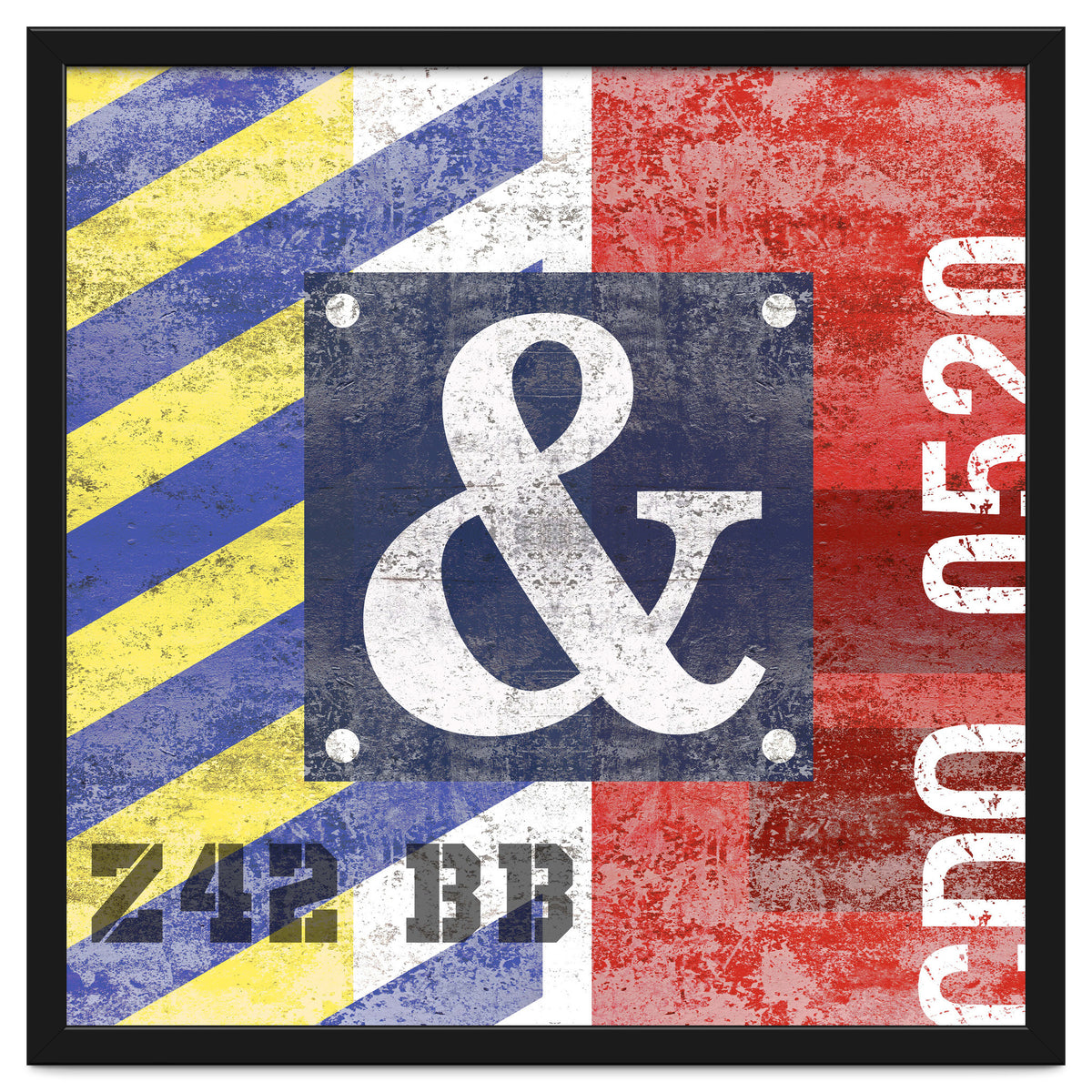 Blue Ampersand Industrial Abstract