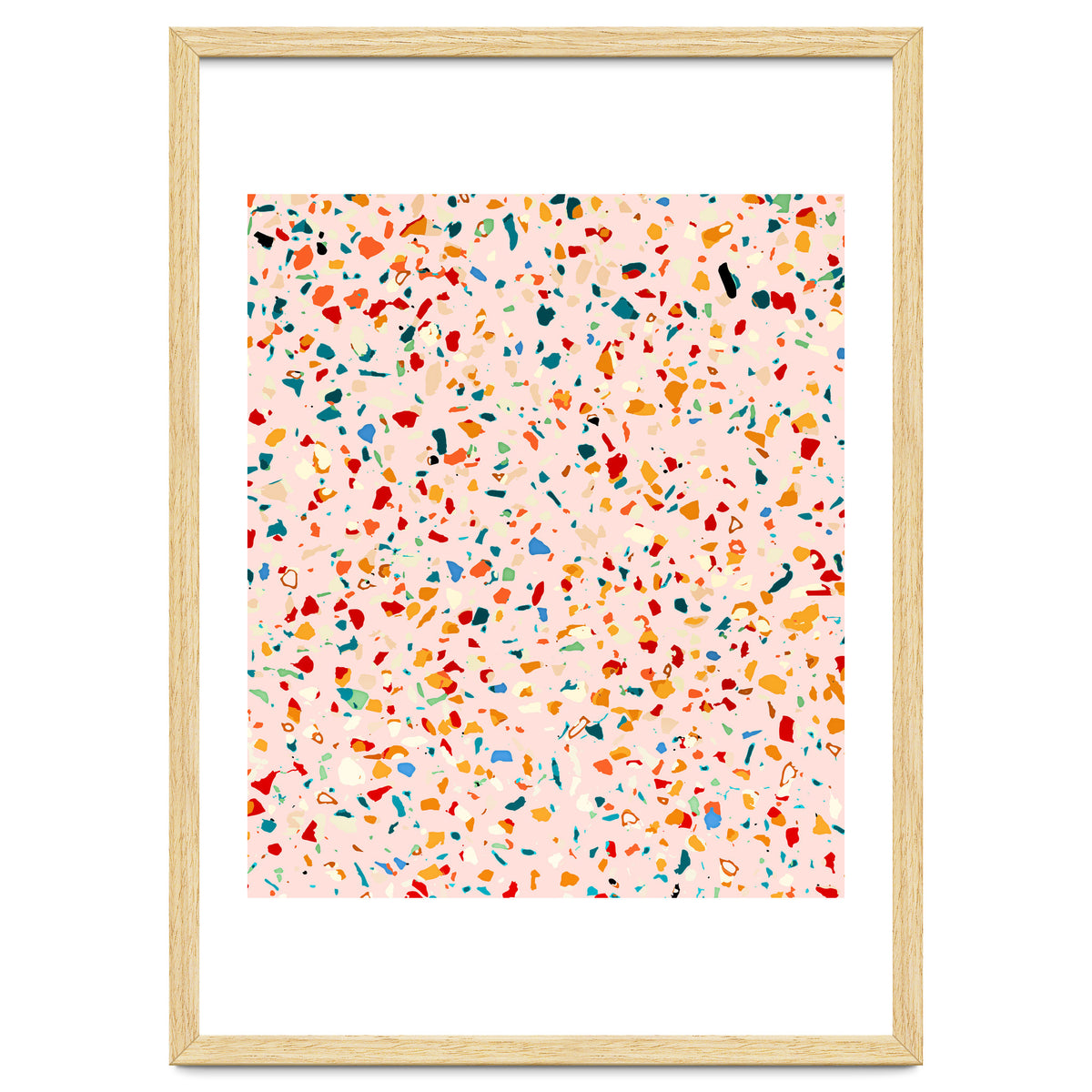 Blush Terrazzo | Pink Eclectic Speckles | Abstract Confetti Painting | Chic Bohemian Illustration