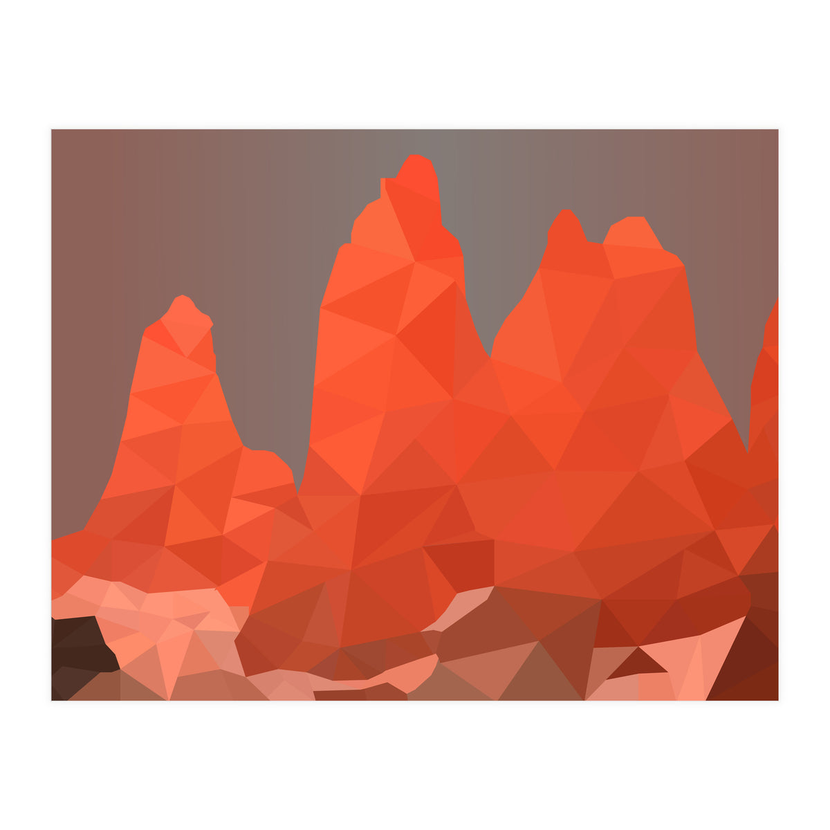 Torres Del Paine National Park Low Poly Art (Print Only)