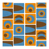 70s Cube Geo Orange Blue  (Print Only) thumbnail
