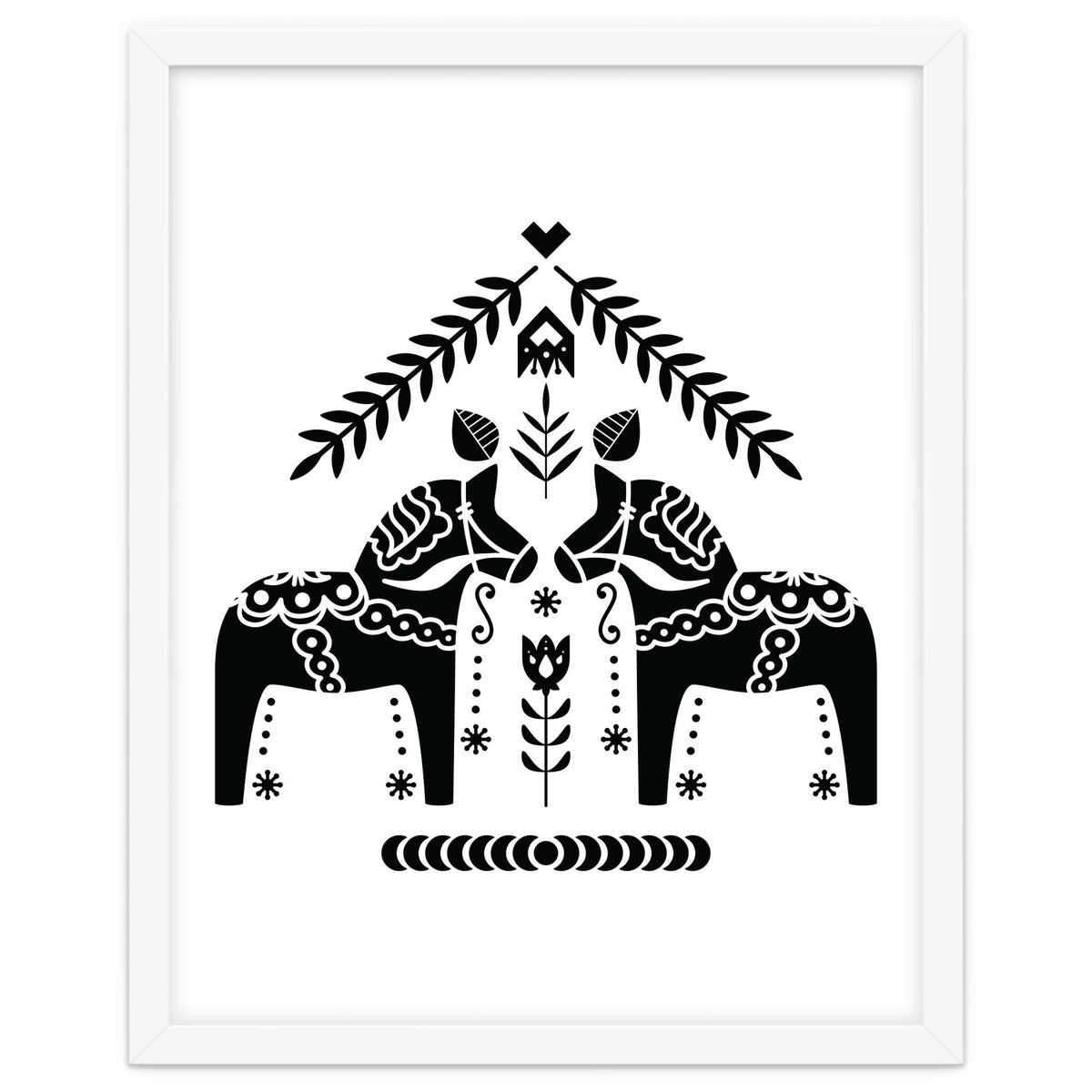 Swedish Dala Horse Folk Pattern