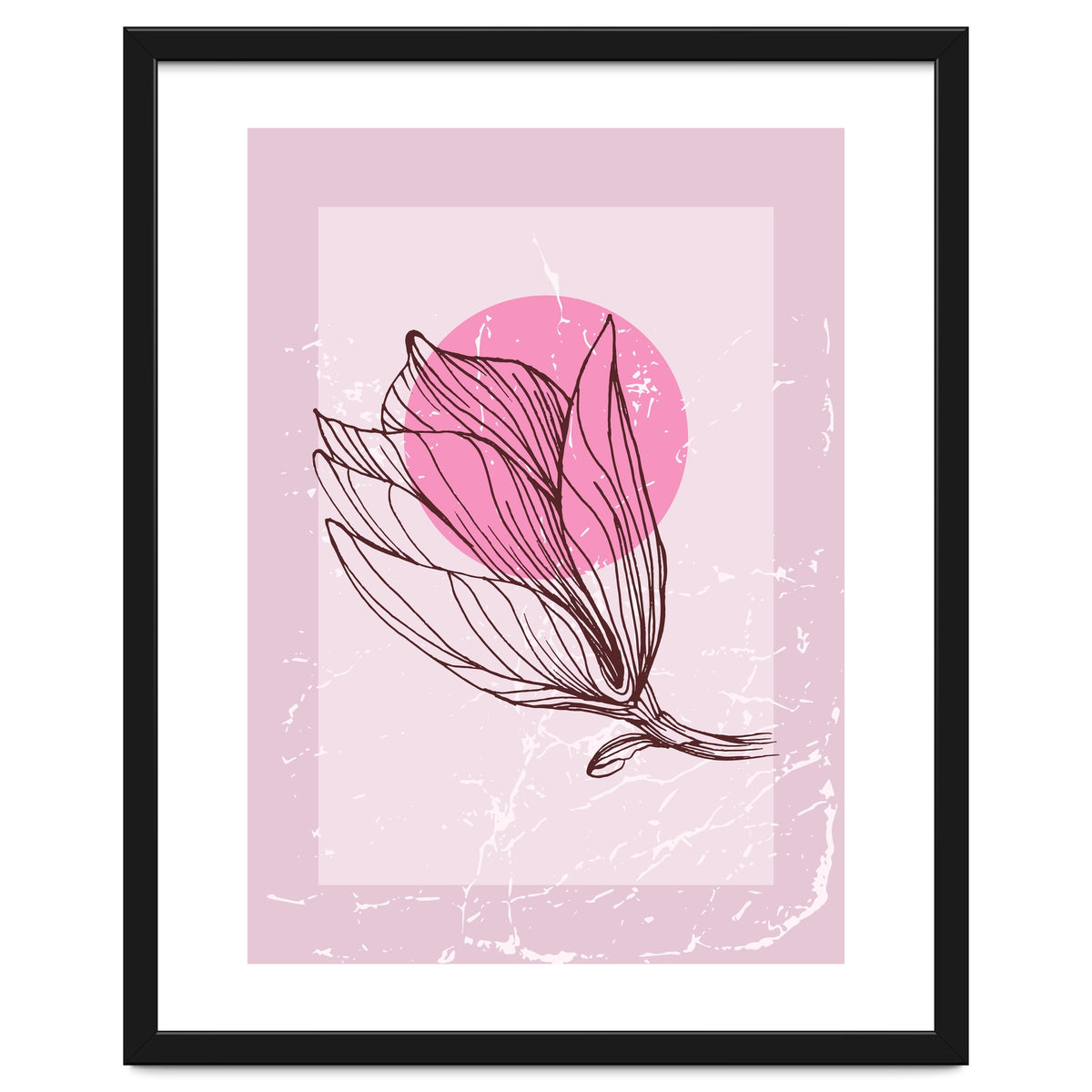Magnolia  Minimalist Scandinavian, Abstract Geometric Art, Botanical Art