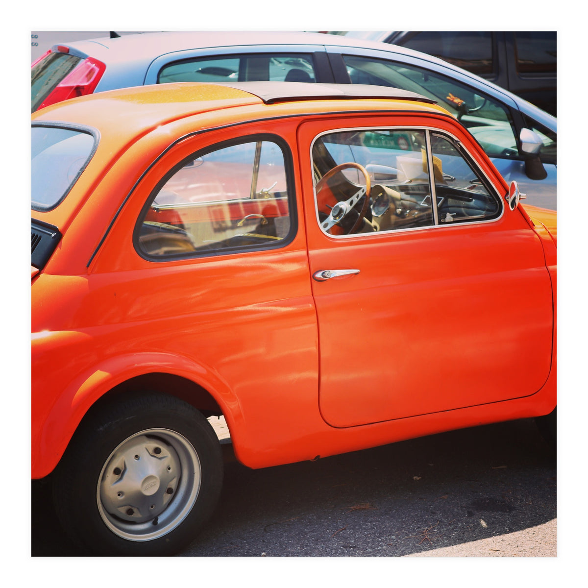 Classic orange Fiat 500 (Print Only)