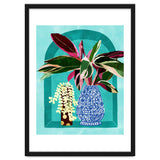 Moroccan Shelfie | Tropical Teal Plants Botanical | Exotic Modern Bohemian Eclectic Décor thumbnail