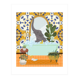 Elephant Bathing in Moroccan Style Bathroom (Print Only) thumbnail