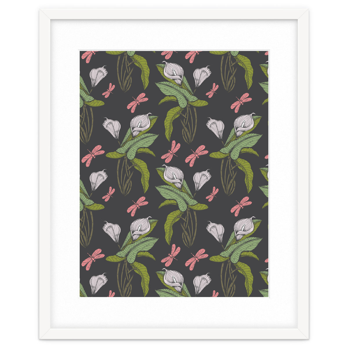 Hand drawn floral dark - 03