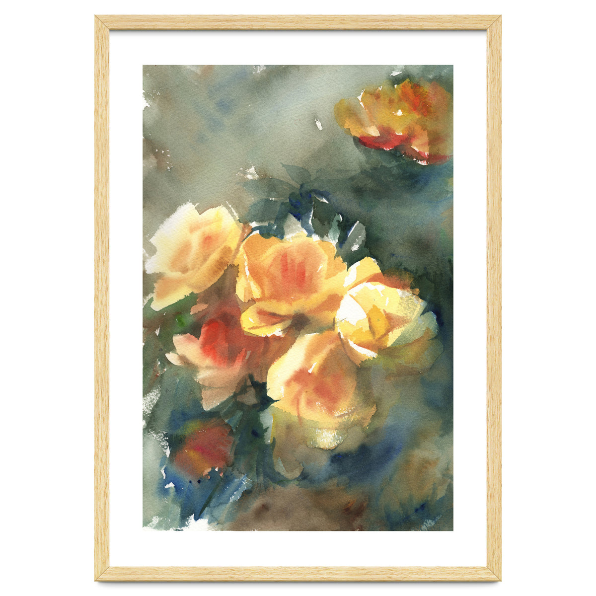 Abstract watercolor flowers