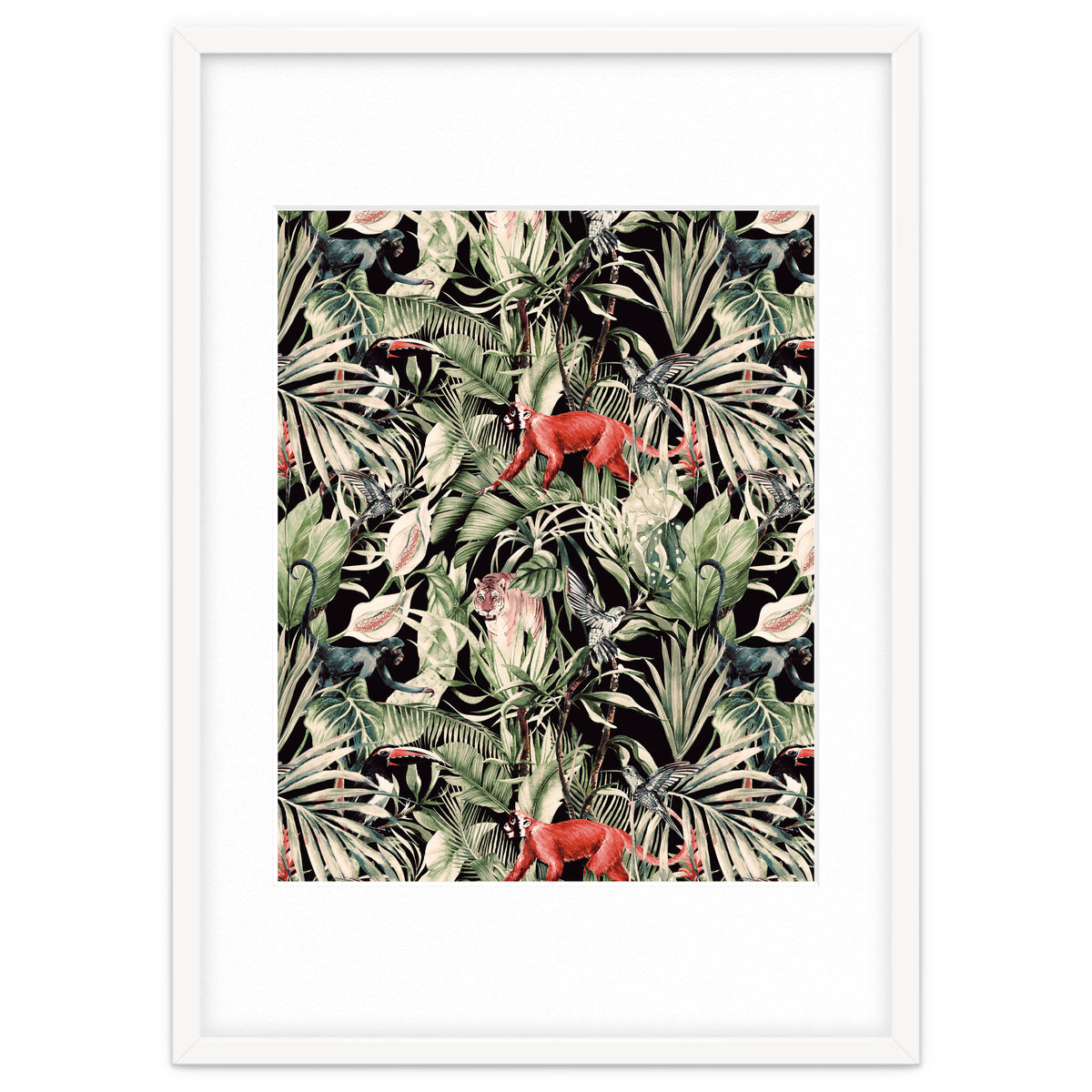 Animals In The Dark Of The Jungle