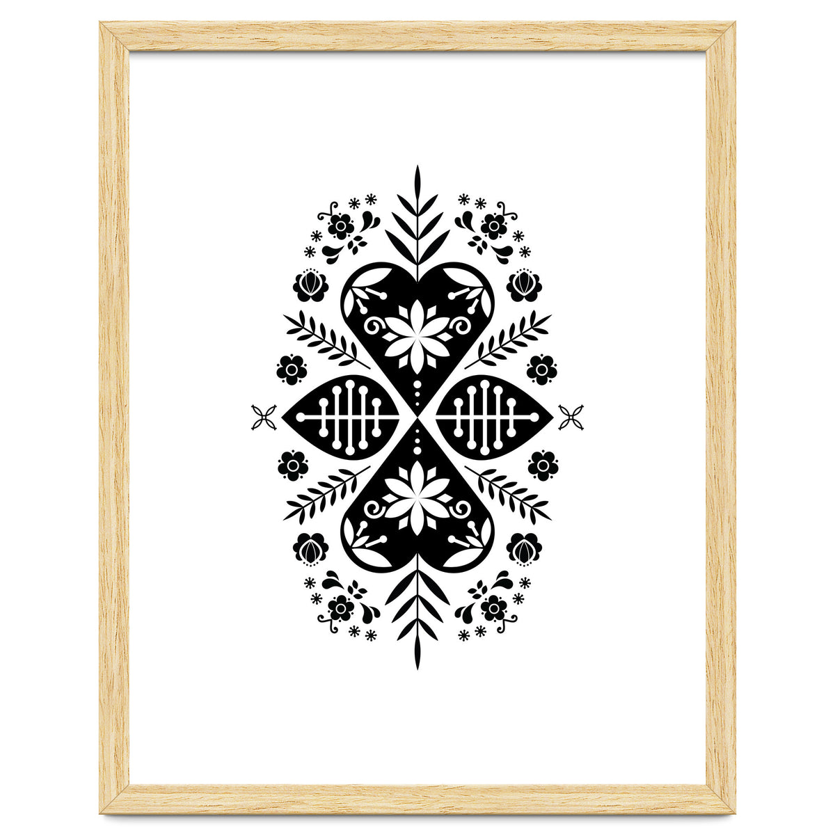 Scandinavian Folk Pattern Monochrome