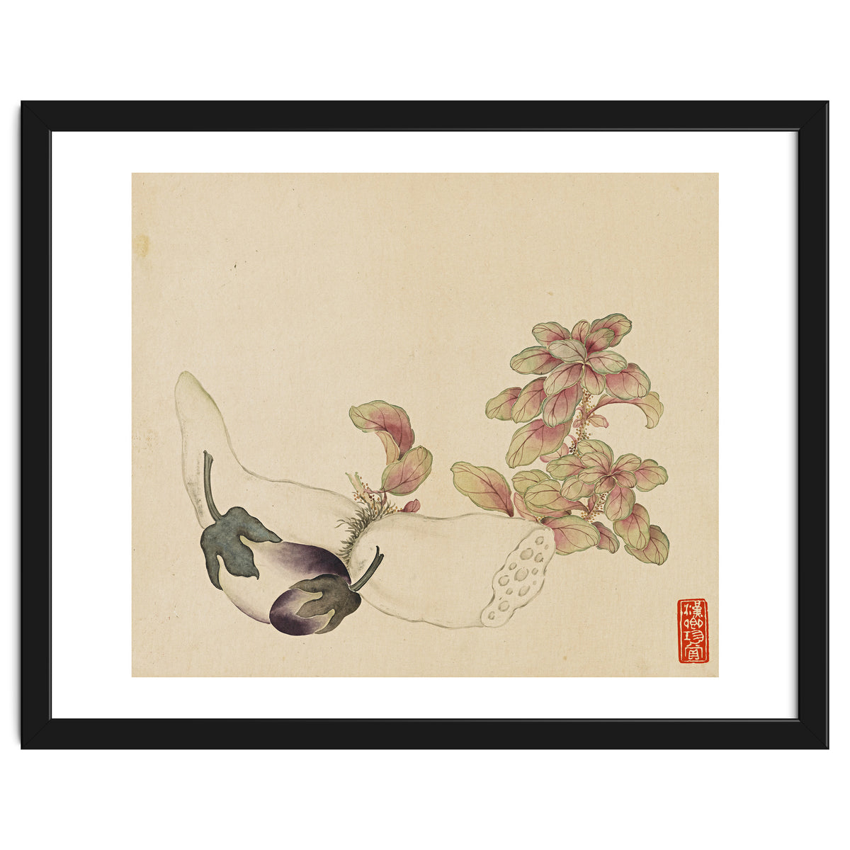 Wang Chengyu ~flowers, Vegetables, Fruits, Eggplant, Lotus Root