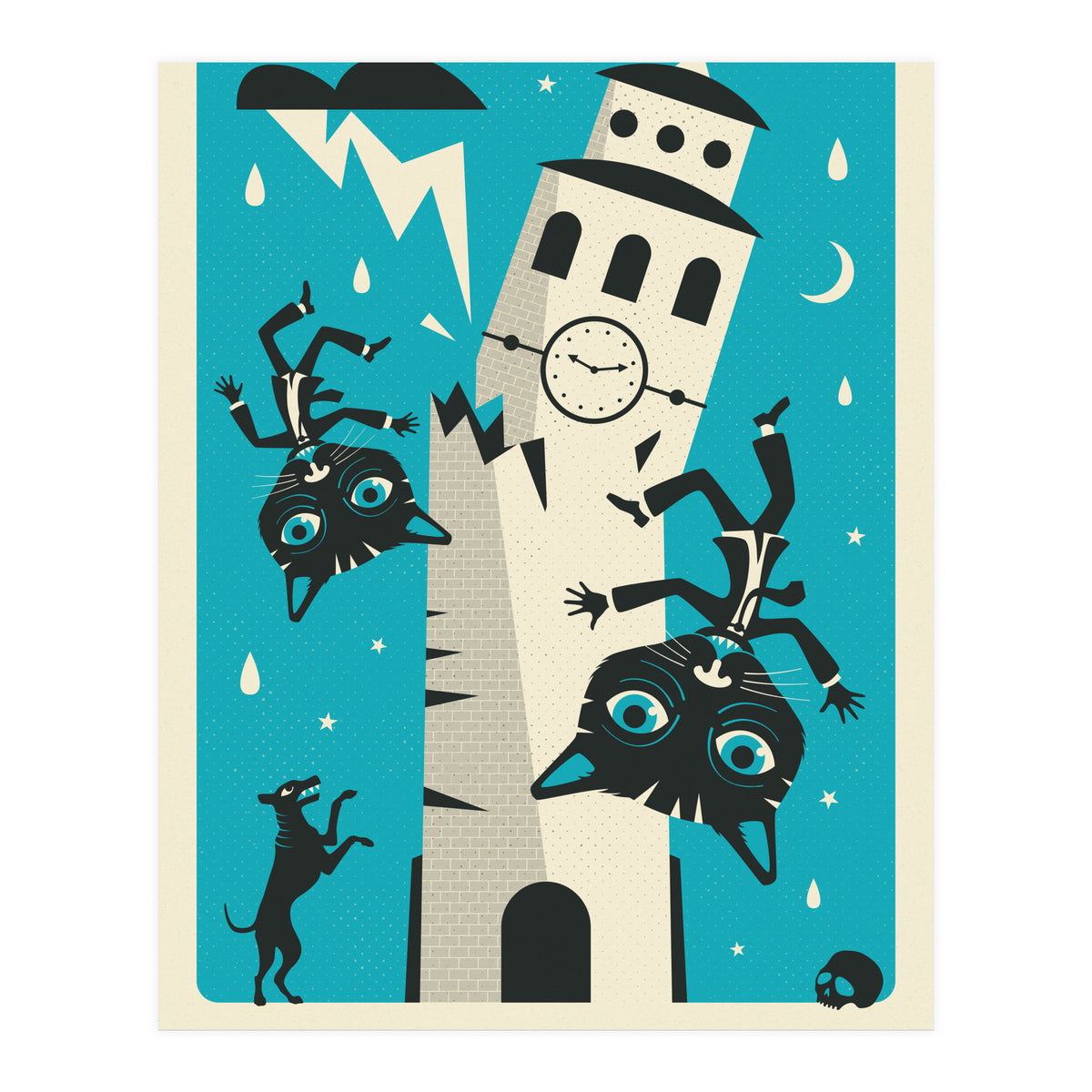 TAROT CARD CAT: THE TOWER (Print Only)