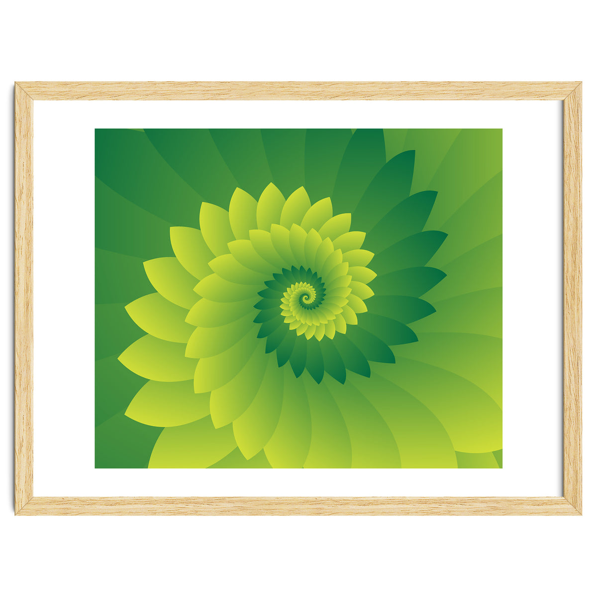 Abstract Digital GREEN FLORA 3D ART