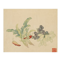Wang Chengyu ~ Flowers And Vegetables, Vegetables, Fruits, Peppers, Millet Hot, Grapes, Spinach (Print Only)