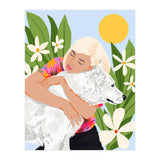 All You Need Is Love & A Dog | Pets Urban Jungle Bohemian Woman Illustration (Print Only) thumbnail