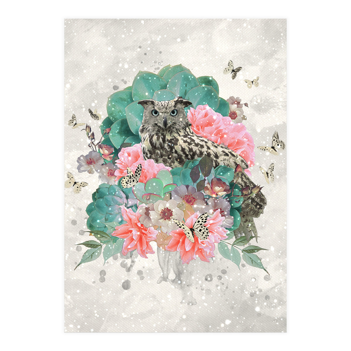 Floral Owl  (Print Only)