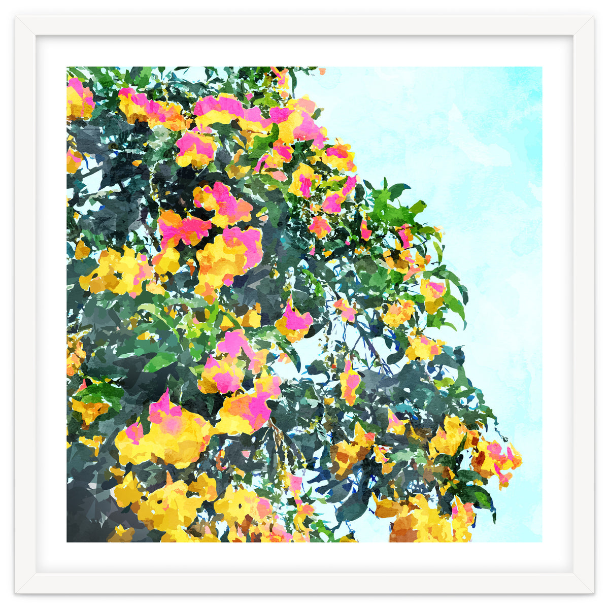 Summer Bougainvillea Watercolor Painting