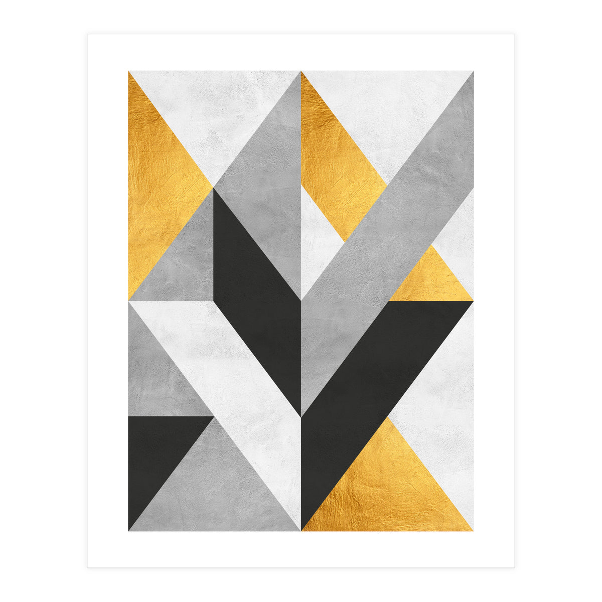 Gray and Gold Composition III (Print Only)