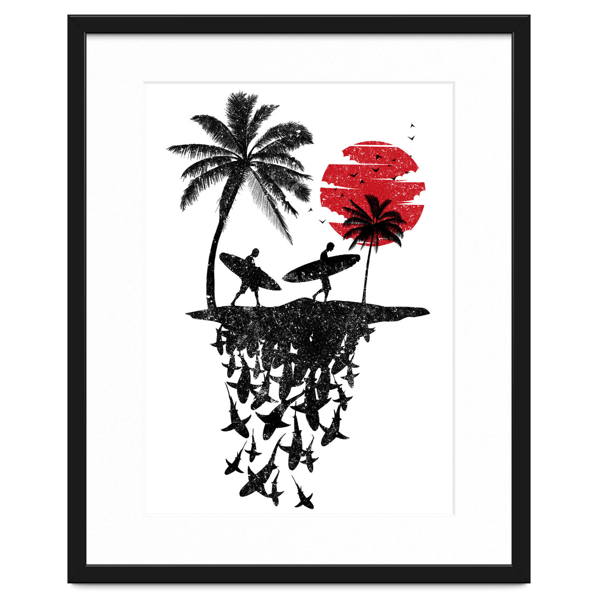 Surfer island sharks