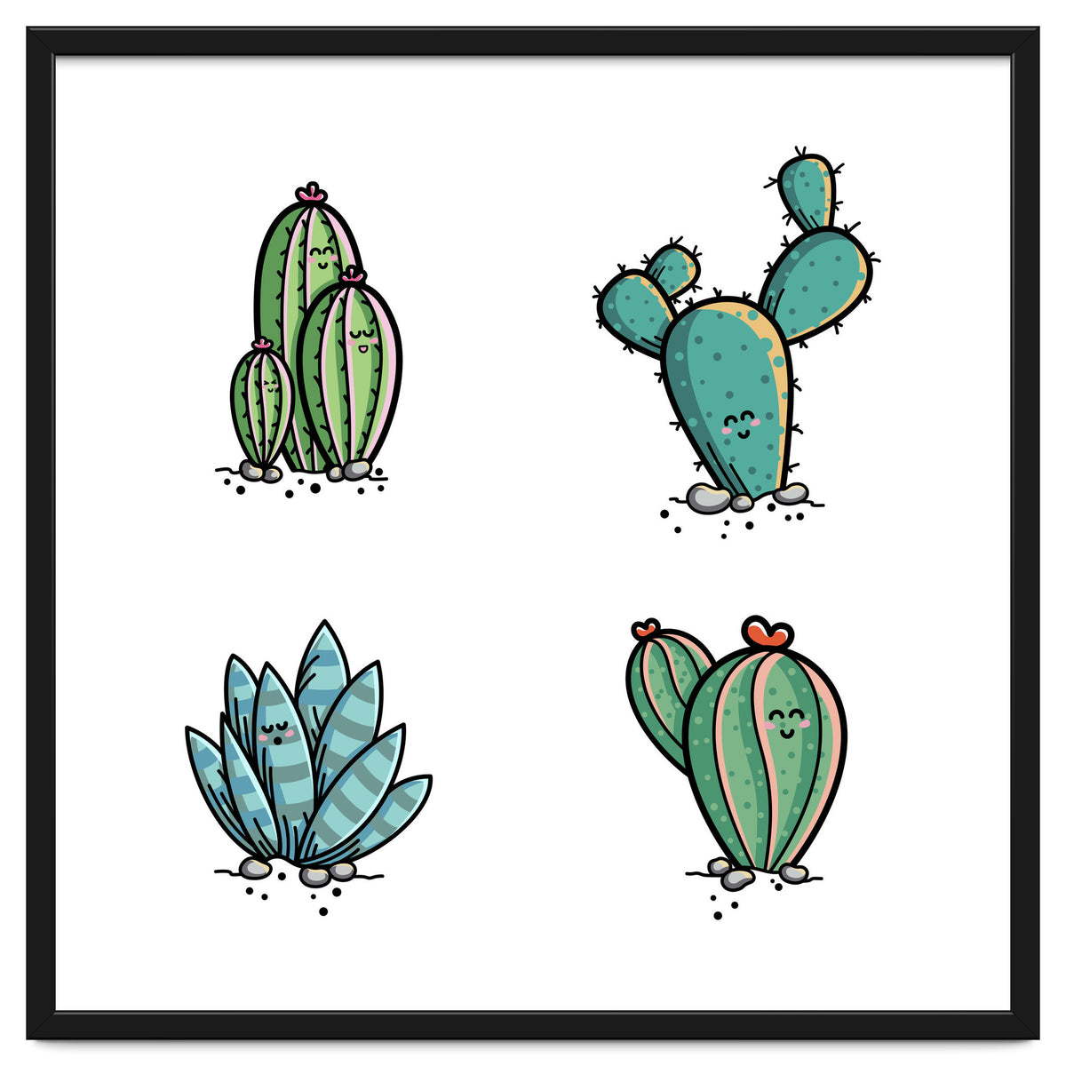 Kawaii Cute Cacti Desert Plants
