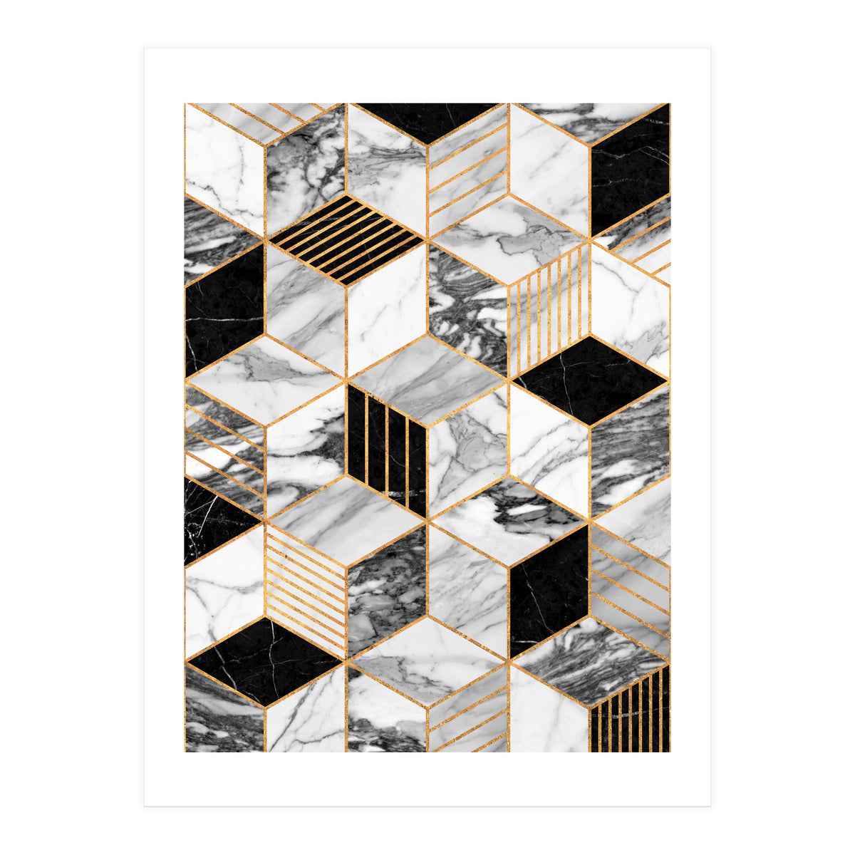 Marble Cubes 2 - Black and White (Print Only)