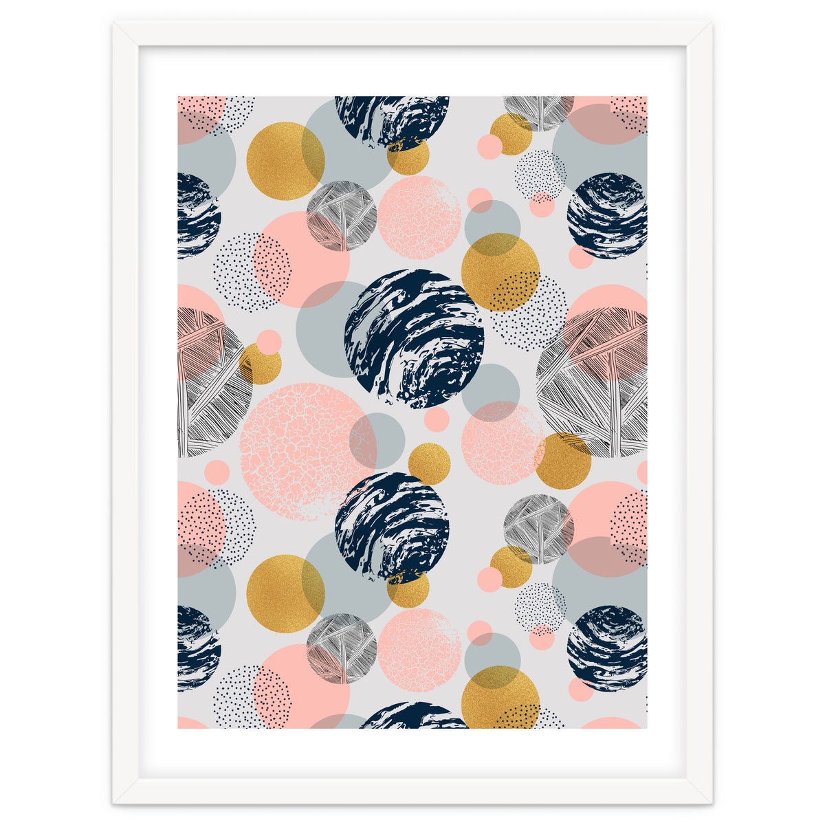 Pattern of abstract textured circles